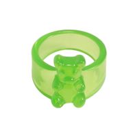 Korean Transparent Candy Color Bear Acrylic Wide Ring Wholesale sku image 2