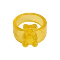 Korean Transparent Candy Color Bear Acrylic Wide Ring Wholesale sku image 3