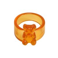Korean Transparent Candy Color Bear Acrylic Wide Ring Wholesale sku image 4