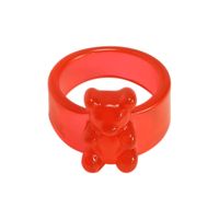 Korean Transparent Candy Color Bear Acrylic Wide Ring Wholesale sku image 5