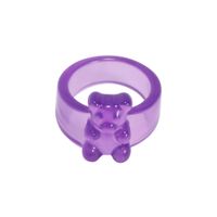Korean Transparent Candy Color Bear Acrylic Wide Ring Wholesale sku image 8