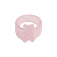 Korean Transparent Candy Color Bear Acrylic Wide Ring Wholesale sku image 9