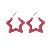 New Candy Color Geometric Pentagram Open Color Stud Earrings sku image 2