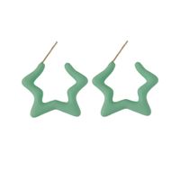 New Candy Color Geometric Pentagram Open Color Stud Earrings sku image 4