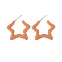 New Candy Color Geometric Pentagram Open Color Stud Earrings sku image 5