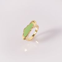 New Gold Plated Heart Ring Cloud Exaggerated Ring Index Finger Ring Wholesale sku image 3