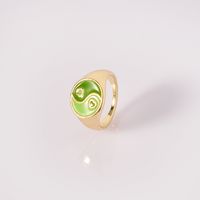 Matcha Green Avocado Rhinestone Ring Niche Heart-shaped Index Finger Ring Set sku image 2