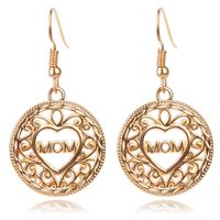 1 Pair Fashion Mama Letter Heart Shape Alloy Hollow Out Mother's Day Women's Drop Earrings main image 1