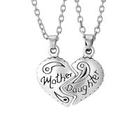 Fashion Heart-shaped Stitching Necklace Alloy Heart Pendant Necklace sku image 1