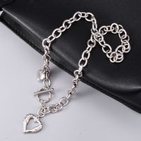 Fashion Sweater Hollow Heart-shaped Chain Short Titamium Steel Sweater Chain sku image 1