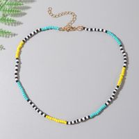 Bohemian Contrast Color Collarbone Chain Miyuki Bead Necklace sku image 1