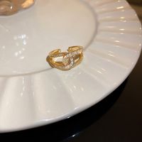 Real Gold Electroplating Korean Zircon Geometric Open Ring Wholesale sku image 31