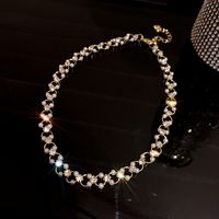 Fashion Simple Necklace Diamond Pearl Alloy Necklace sku image 1