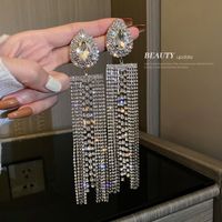 Fashion Geometric Diamond Copper Artificial Gemstones Earrings sku image 10