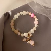 Sucré Forme De Cœur Fleur Coquille Alliage Perlé Placage Incruster Strass Opale Femmes Bracelets sku image 3