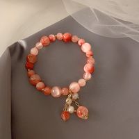 Sweet Heart Shape Flower Shell Alloy Beaded Plating Inlay Rhinestones Opal Women's Bracelets sku image 2