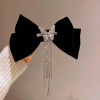 Autumn And Winter Diamond-studded Tassel Bow Hairpin Headgear Fashion Spring Clip sku image 2