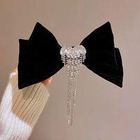 Autumn And Winter Diamond-studded Tassel Bow Hairpin Headgear Fashion Spring Clip sku image 4