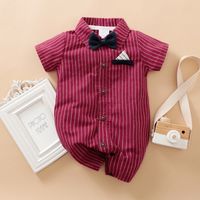 2022 Spring And Summer Baby Gentleman Romper Short-sleeved Jumpsuit main image 3