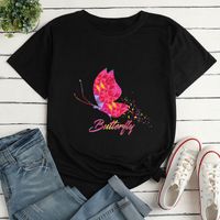 Geometric Butterfly Print Ladies Loose Casual T-shirt main image 4