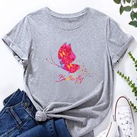 Geometric Butterfly Print Ladies Loose Casual T-shirt main image 9