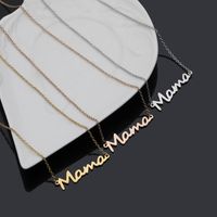 Simple Glossy Letter Mama Alloy Three-color Pendant Necklace main image 3