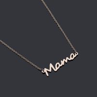 Simple Glossy Letter Mama Alloy Three-color Pendant Necklace main image 4