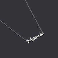 Simple Glossy Letter Mama Alloy Three-color Pendant Necklace main image 5