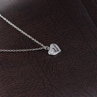 Alloy Heart Rhinestone Drop Oil Letter God Mother Pendant Necklace main image 6