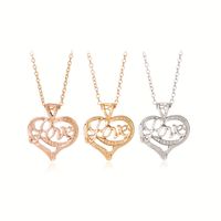 Fashion Mother's Day Hollow Heart Letter Love Mom Pendant Necklace Wholesale main image 2
