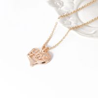 Fashion Mother's Day Hollow Heart Letter Love Mom Pendant Necklace Wholesale main image 4