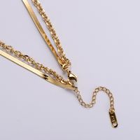 Simple Stainless Steel Hollow Snake Chain Cross Chain Double Layer Necklace main image 2