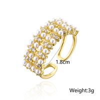 Copper Plated 18k Gold 4 Rows Millet Pearl Opening Design Adjustable Ring main image 5