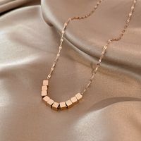 Simple Geometric Solid Color Titanium Steel Necklace Wholesale main image 1