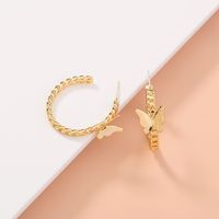Jewelry Fashion Geometric C-shaped Punk Metal Butterfly Earrings Wholesale main image 4