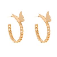 Jewelry Fashion Geometric C-shaped Punk Metal Butterfly Earrings Wholesale main image 6
