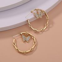 Fashion Butterfly C-shaped Geometric Inlaid Rhinestone Earrings Wholesale main image 1