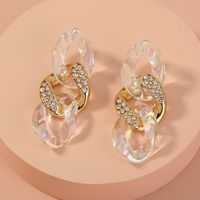 Trend Jewelry Rhinestone Inlaid Fashion Colorful Plastic Chain Earrings Wholesale main image 1