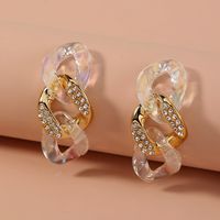 Trend Jewelry Rhinestone Inlaid Fashion Colorful Plastic Chain Earrings Wholesale main image 4