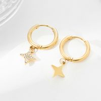 Four-pointed Star Earrings Stainless Steel Plated Simple Ear Buckle Wholesale main image 3