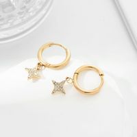 Four-pointed Star Earrings Stainless Steel Plated Simple Ear Buckle Wholesale main image 4