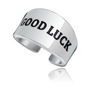 Fashion English Letter Good Luck Stainless Steel Simple Ring main image 1
