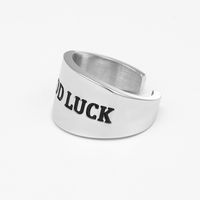 Fashion English Letter Good Luck Stainless Steel Simple Ring main image 6
