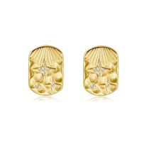 Square Titanium Retro Niche Design Diamond Earrings Wholesale main image 1