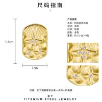 Square Titanium Retro Niche Design Diamond Earrings Wholesale main image 5