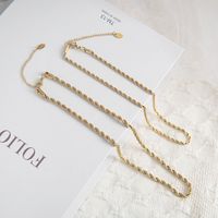 Simple Stainless Steel Twist Solid Color Geometric Necklace Wholesale main image 3