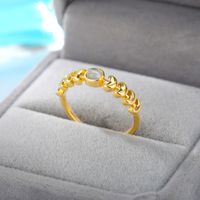 Fashion Opal Moon Ring Sun Copper Ring main image 4