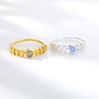 Fashion Opal Moon Ring Sun Copper Ring main image 5