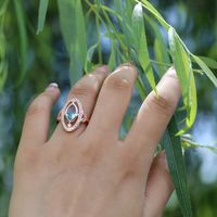 Fashion Copper Plated Rose Gold Micro-set Zircon Ring Female Wholesale main image 3