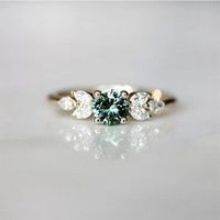 Fashion Emerald Diamond Copper Ring Wedding Ring Women's Engagement Jewelry main image 4